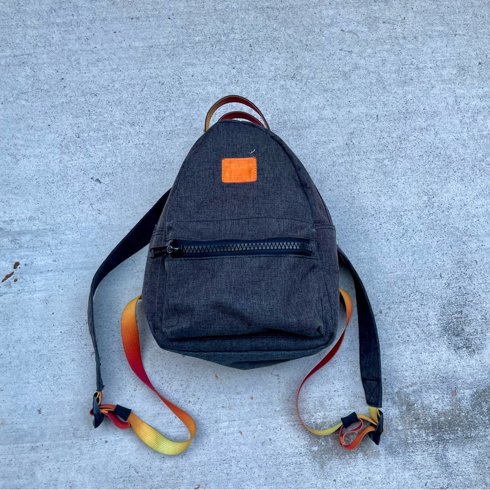 Herschel Supply Company Dark Charcoal Mini Backpack with Rainbow Fade Straps